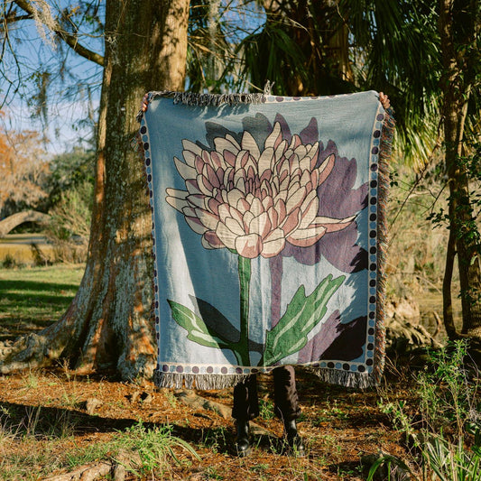 Chrysanthemum Blanket (blue)