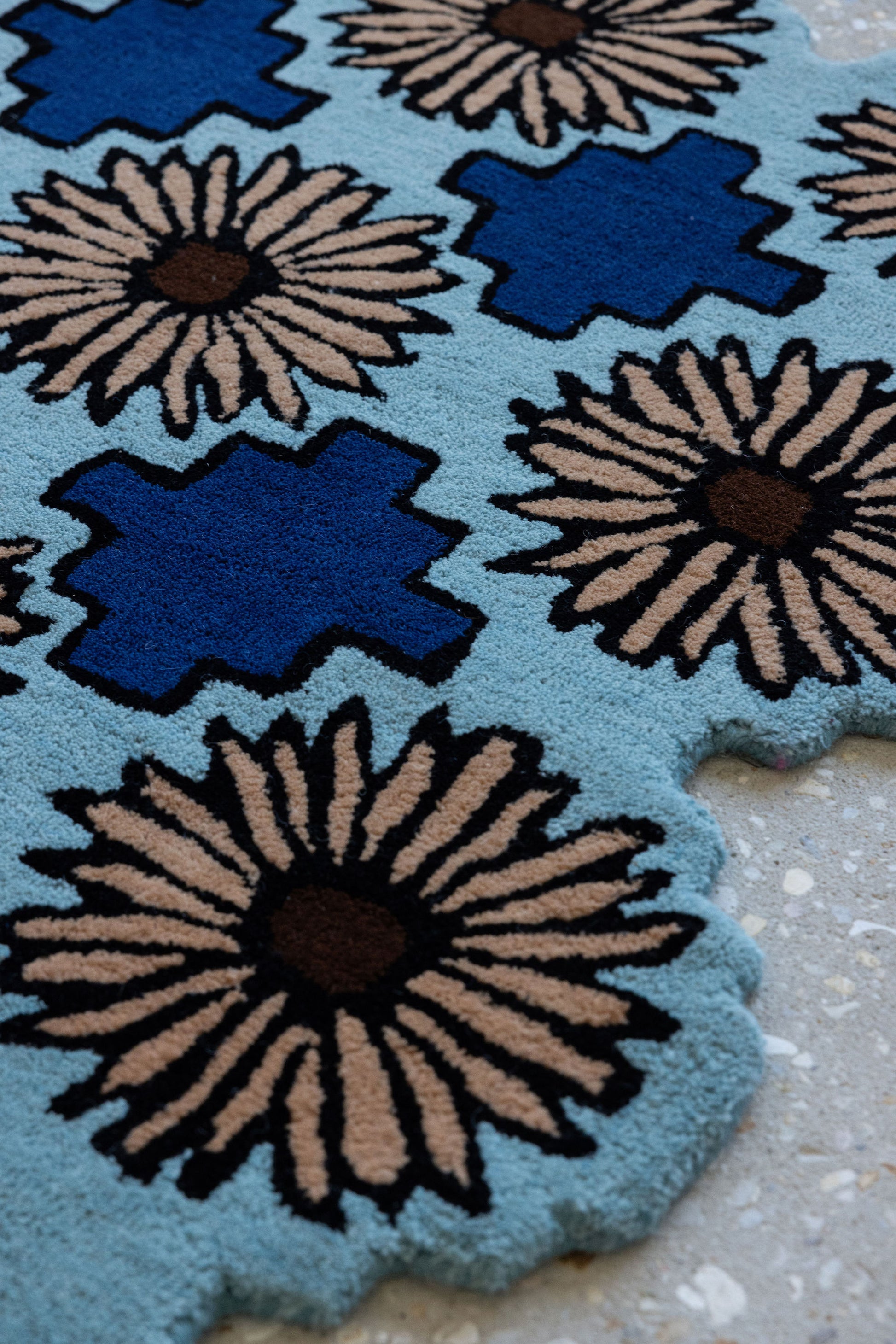 Pink Floral Tiles Rug image 2